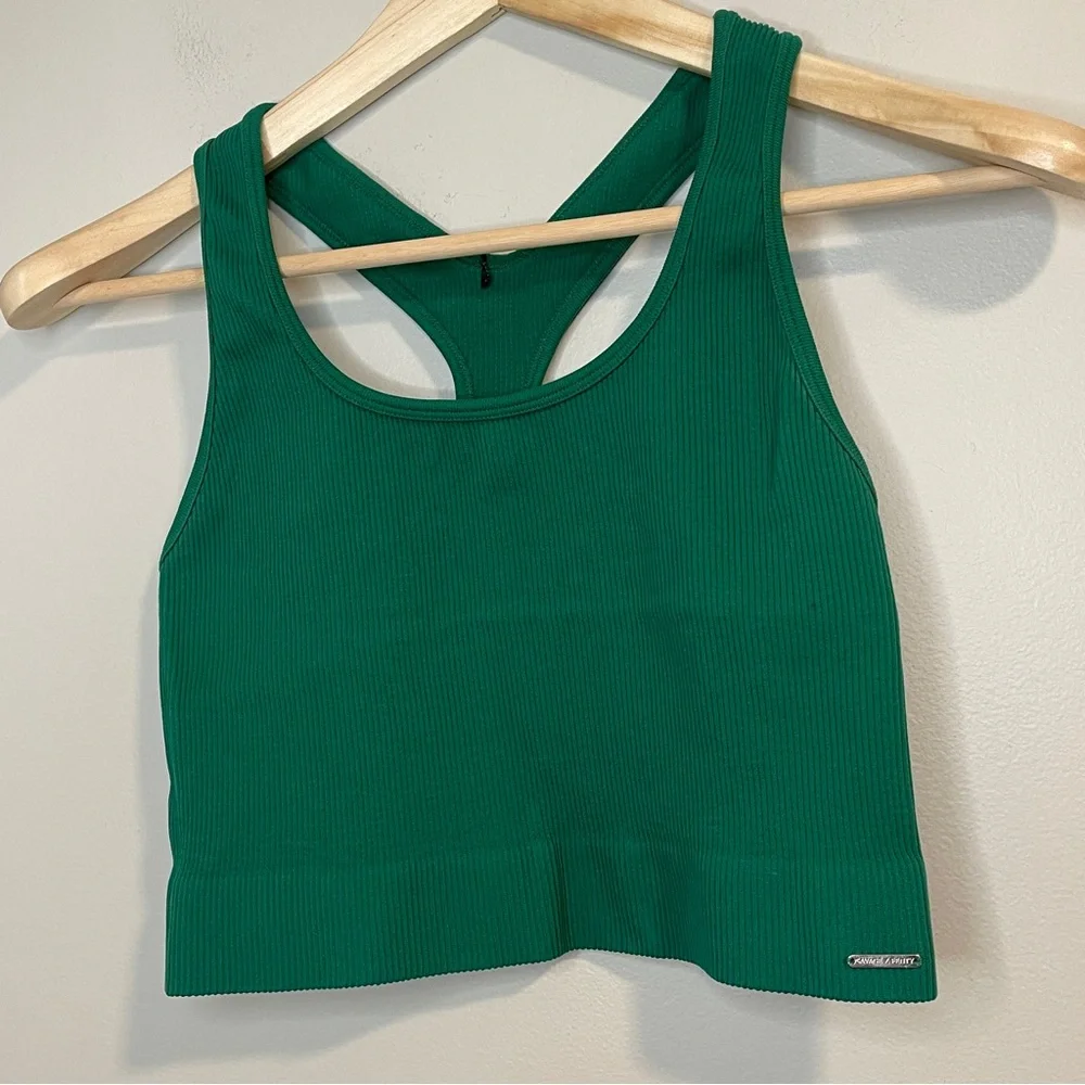 Savage X Fenty Forest Green Ribbed Sports Bra & Legging Set